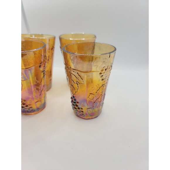 Carnival Glass Juice Glasses Set Of 4 - Picture 12 of 15